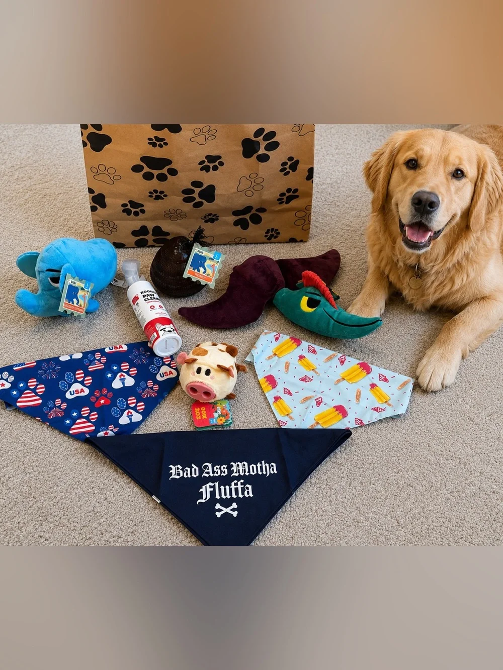 Dog Toys and Bandana Bundle